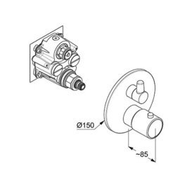 Термостат для душа Kludi Zenta SL встраиваемый одновентильный хром 388850545