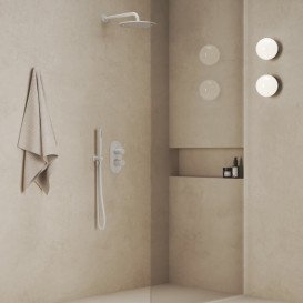 Термостат для душа Ravak Espirit встраиваемый 2 потребителя белый матовый X070249