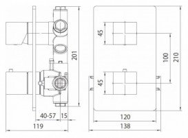 Термостат для душу прихованого монтажу Bossini Cube чорний матовий Z00061000073005