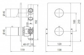 Термостат для душу прихованого монтажу Bossini Oki хром Z00002000030005