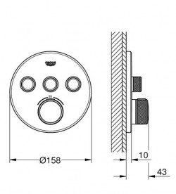Термостат для душу прихованого монтажу Grohe Grohtherm SmartControl 3 виходу фантомний чорний 29508KF0