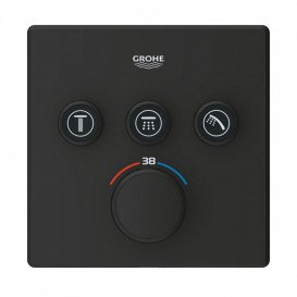 Термостат для душу прихованого монтажу Grohe Grohtherm SmartControl 3 виходу фантомний чорний 102167KF00