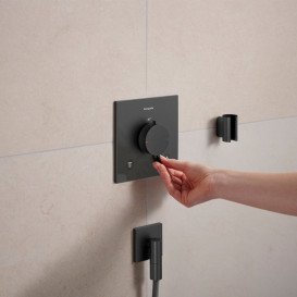 Термостат для душа скрытого монтажа Hansgrohe Ecostat Comfort E 2 потребителя черный матовый хром 33711340