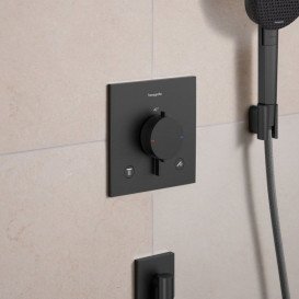 Термостат для душа скрытого монтажа Hansgrohe Ecostat Comfort E 2 потребителя черный матовый хром 33711340