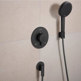 Термостат для душу прихованого монтажу Hansgrohe Ecostat Comfort S 2 споживача чорний матовий хром 33715340
