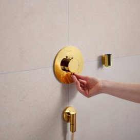 Термостат для душу прихованого монтажу Hansgrohe Ecostat Comfort S 2 споживача золото 33715990
