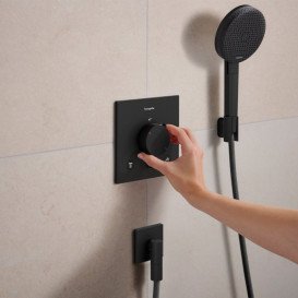 Термостат для душу прихованого монтажу Hansgrohe Ecostat Comfort E 2 споживача чорний матовий 33716670