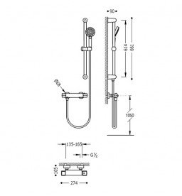 Термостат для душу Tres Eco-Term з ручним душем хром 09018602