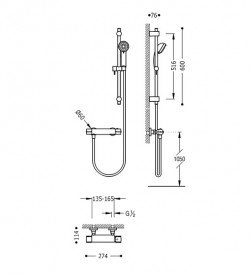 Термостат для душу Tres Lex-Tres з ручним душем хром 183395