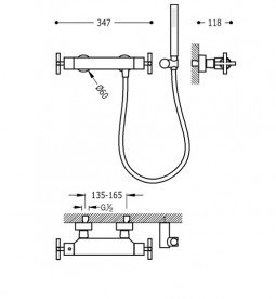 Термостат для душа Tres Max-Tres двухвентильный с ручным душем хром 06316209