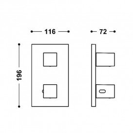 Термостат для душу Tres Therm-Box вбудований 2 споживача матовий білий 00625001BM