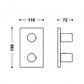 Термостат для душу Tres Therm-Box вбудований 2 споживача матовий чорний 21625001NM