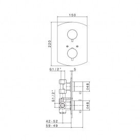 Термостат для душа Vema скрытого монтажа хром V01110B0010