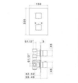 Термостат для душу Vema прихованого монтажу хром V02110B0010