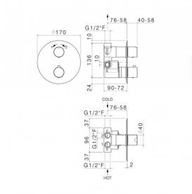 Термостат для душа Vema Wellness steel скрытого монтажа нержавеющая сталь V08115AC005