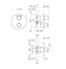Термостат для душу Vema Vema прихованого монтажу чорний матовий V08110F0202