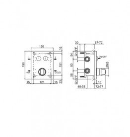 Термостат для душу Vema Wellness прихованого монтажу чорний матовий V08140F202