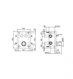 Термостат для душа Vema Wellness скрытого монтажа хром V08140B0010