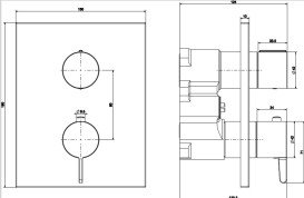Термостат для душу Villeroy & Boch Conum вбудований хром TVS12700100061
