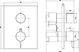 Термостат для душа Villeroy & Boch Conum встраиваемый матовый черный TVS127002000K5