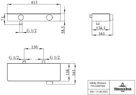 Термостат для душа Villeroy & Boch Infinity Showers одновентильный черный матовый TVS110007000K5
