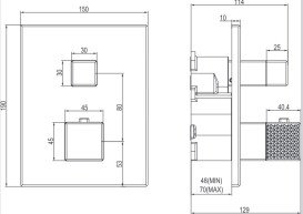 Термостат для душа Villeroy & Boch Mettlach встраиваемый хром TVS12600300061