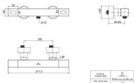 Термостат для душу Villeroy & Boch Universal Taps & Fittings двовентильний хром TVS00001800061