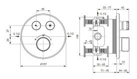 Термостат для душу Villeroy & Boch Universal Taps & Fittings вбудований хром TVS00004000061