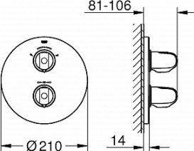 Термостат для душу вбудовується Grohe Grohtherm 1000 двухвентильний латунь хром 19985000