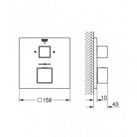 Термостат для душу вбудовується Grohe Grohtherm Cube двухвентильний латунь хром 24154000