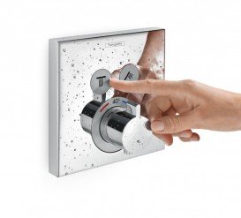 Термостат для прихованого монтажу на 2 функції Hansgrohe ShowerSelect бронза шліфована 15763140