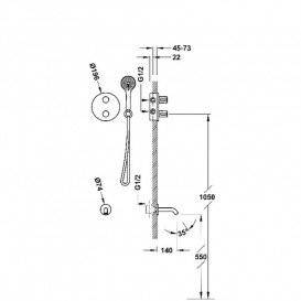 Термостат для ванної Tres Therm-Box на 2 споживача з душовим гарнітуром хром 20425006