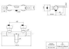 Термостат для ванной Villeroy & Boch Universal Taps & Fittings двухвентильный хром TVT00000100061