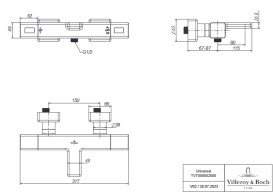 Термостат для ванної кімнати Villeroy & Boch Universal Taps & Fittings двовентильний хром TVT00000200061