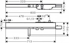 Термостат для ванны Hansgrohe Axor ShowerSolutions хром 45420000