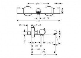Термостат для ванни Hansgrohe Ecostat Comfort латунь білий матовий 13114700
