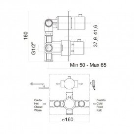 Термостат прихованого монтажу Fiore X-Termo 2 споживача чорний матовий 31NN0993