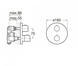 Термостатичний змішувач для душу Roca T-500 латунь хром A5A2A18C00