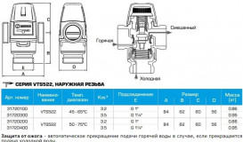 Термостатический смесительный клапан Esbe VTS522 G 1¼'' kvs3,5 50-75°C латунь 31720400