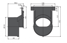 Торцевой переходник для подключения к канализации AlcaPlast DN110 AVZ-P010