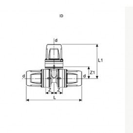 Трійник 90 ° рівнопрохідний Tece TECElogo пластик PPSU чорний 25х25х25 8710925