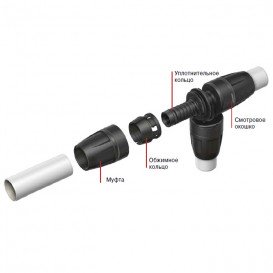 Трійник 90 ° редукційний Tece TECElogo пластик PPSU чорний 32x16x32 мм 8711012