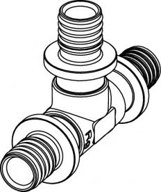 Тройник прямой 90° Tece TECEflex 25x25x25 бронза 710125