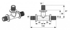 Тройник редукционный TECE TECEflex 40х32х32 PPSU черный 730525