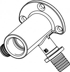 Трійник кутовий TECE TECEflex з настінним кріпленням 16х1/2'' подовжена кремнієва бронза 708628