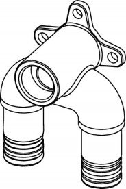 Тройник угловой TECElogo-Push с настенным креплением удлиненный 20xRp 1/2''х20 бронза/кремниевая бронза 8723011