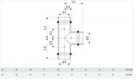 Трійник Viega Prestabo 1118 54х28х54 нелегована сталь 558826