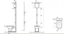 Труба сливная для высокого бачка Kerasan Waldorf/Retro хром 754790