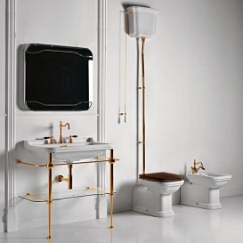 Труба сливная для высокого бачка Kerasan Waldorf/Retro золото 754791