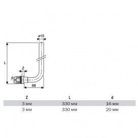 Трубка для подключения радиаторов Tece TECElogo Г-образная 20х15 мм 8740402